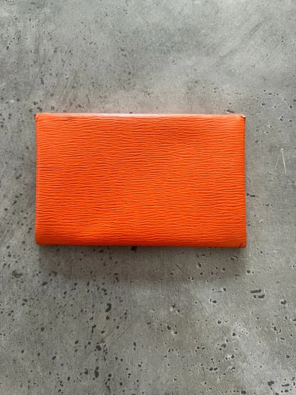 Ralph Lauren Orange Textured Leather Envelope Wallet/Card Case